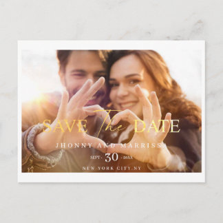 Modern Script Gold Wedding Briefkaart