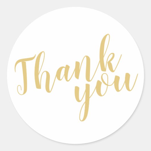 Modern Script Gold Wedding Favor Bedankt Ronde Sticker (Voorkant)