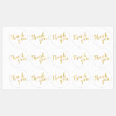 Modern Script Gold Wedding Favor Dank u Labels (Vel)