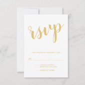 Modern Script Gold Wedding RSVP (Voorkant)