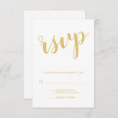 Modern Script Gold Wedding RSVP (Voorkant / Achterkant)