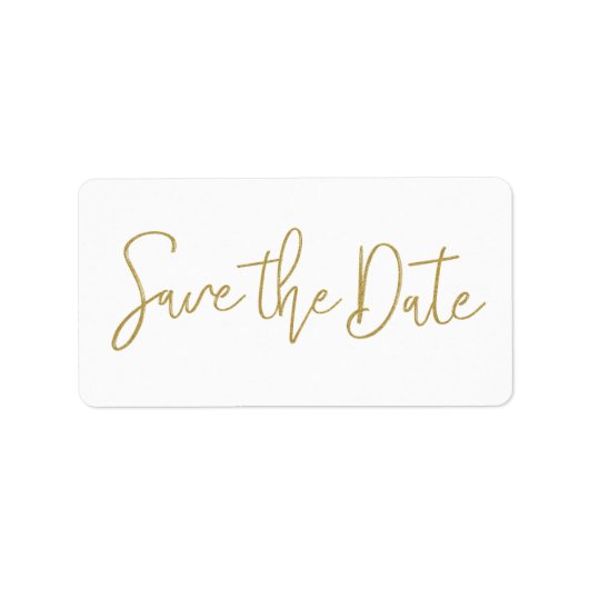 Modern Script Gold Wedding Save the Date Sticker (Voorkant)