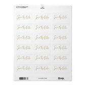 Modern Script Gold Wedding Save the Date Sticker (Full Sheet)