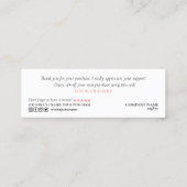 modern script gooit roze hart bedankt voor je opdr mini visitekaartje (Achterkant)