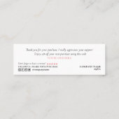 modern script gooit roze hart bedankt voor je opdr mini visitekaartje (Achterkant)