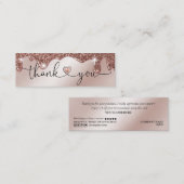 modern script gooit roze hart bedankt voor je opdr mini visitekaartje (Voorkant / Achterkant)