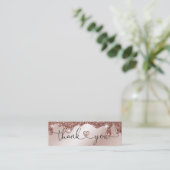 modern script gooit roze hart bedankt voor je opdr mini visitekaartje (Staand voorkant)