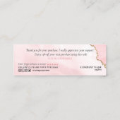 modern script gooit roze hart bedankt voor je opdr mini visitekaartje (Achterkant)