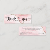 modern script gooit roze hart bedankt voor je opdr mini visitekaartje (Voorkant / Achterkant)