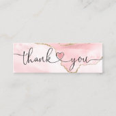 modern script gooit roze hart bedankt voor je opdr mini visitekaartje (Voorkant)