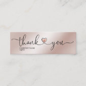 modern script gooit roze hart bedankt voor je opdr mini visitekaartje (Voorkant)