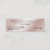 modern script gooit roze hart bedankt voor je opdr mini visitekaartje (Achterkant)