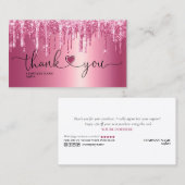 modern script gooit roze hart bedankt voor je opdr visitekaartje (Voorkant / Achterkant)