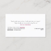 modern script gooit roze hart bedankt voor je opdr visitekaartje (Achterkant)