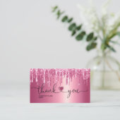 modern script gooit roze hart bedankt voor je opdr visitekaartje (Staand voorkant)