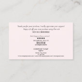 modern script gooit roze hart bedankt voor je opdr visitekaartje (Achterkant)