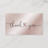 modern script gooit roze hart bedankt voor je opdr visitekaartje (Voorkant)