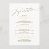 Modern script, goud, bruiloft informatie Kaart (Voorkant)