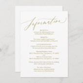 Modern script, goud, bruiloft informatie Kaart (Voorkant / Achterkant)