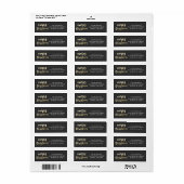 Modern Script Goud Prettig Kerstmis Retouradres Etiket (Full Sheet)