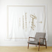 Modern Script Goud Spaans Bautizo Achtergrond Wandkleed (In Situ (horizontaal))