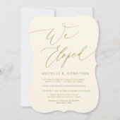 Modern script, goud, trouwfeest kaart (Voorkant)