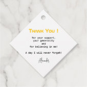 Modern Script Goud Zwart Afstuderen Dank u Bedankjes Labels (Voorkant)