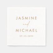 Modern Script Gouden Bruiloft Servet (Voorkant)