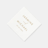 Modern Script Gouden Bruiloft Servet (Hoek)