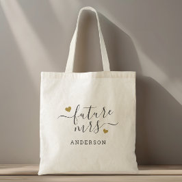 Modern Script Gouden Harten Toekomstige Mevrouw Tote Bag