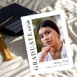 Modern Script Graduate 2 Photo Graduation Kaart<br><div class="desc">Celebrate your graduate’s milestone with this Modern Script 2 Photo Graduation Announcement, designed to beautifully showcase seven favorite photos in a clean, modern layout. Featuring elegant flowing script paired with minimalist typography, this personalized announcement highlights special memories while sharing the exciting news with family and friends. Perfect for high school...</div>