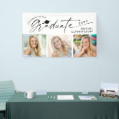 Modern Script Graduate 3 Photos Graduation Party Spandoek (Beurs)