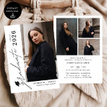 Modern Script Graduate 4 Photo Graduation Kaart<br><div class="desc">Celebrate your graduate’s milestone with this Modern Script 4 Photo Graduation Announcement, designed to beautifully showcase seven favorite photos in a clean, modern layout. Featuring elegant flowing script paired with minimalist typography, this personalized announcement highlights special memories while sharing the exciting news with family and friends. Perfect for high school...</div>