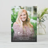 Modern Script Graduate 5 Photo Graduation Kaart (Staand voorkant)