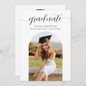 Modern Script Graduate Arch 2 Foto Kaart (Voorkant / Achterkant)