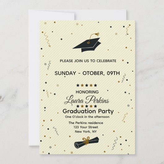 Modern Script Graduate Invitation Kaart (Voorkant)