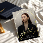 Modern Script  Graduate  Photo Arch Graduation Folie Uitnodiging<br><div class="desc">Celebrate this special milestone with the Modern Script Graduate Photo Arch Graduation Invitation. Featuring a stylish script font and a unique arch photo layout,  this invitation is perfect for announcing your achievement in an elegant way. Ideal for graduation parties and ceremonies,  it sets the tone for a memorable celebration.</div>