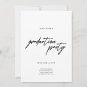 Modern Script Graduate Photo Black Graduation Kaart (Achterkant)