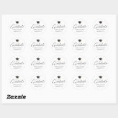 Modern Script Graduation Address Envelope Seal Ronde Sticker (Vel)