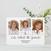 Modern Script Graduation Party 5 Fotoklasse Kaart (Staand voorkant)