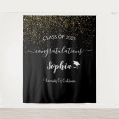 Modern Script Graduation Party Achtergrond | Afstu Wandkleed (Voorkant)