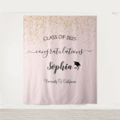 Modern Script Graduation Party Achtergrond | Afstu Wandkleed (Voorkant)