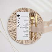 Modern script Graduation party diner menu