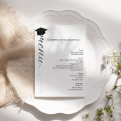 Modern script Graduation party diner menu