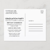 Modern Script Graduation Party Fotouitnodiging W Uitnodiging Briefkaart (Achterkant)