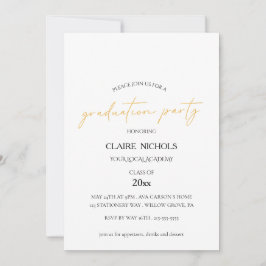 Modern Script Graduation Party Invitation Kaart
