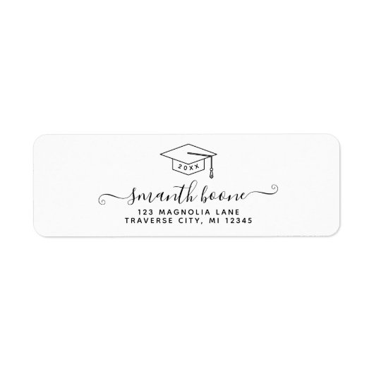 Modern Script graduation return address labels (Voorkant)