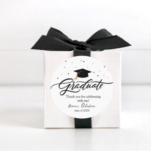 Modern Script Graduation Thank You Sticker