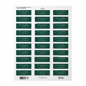 Modern Script Green Christmas Kaart Retouradres Etiket (Full Sheet)