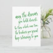 Modern Script Green Glitter St Patrick's Day Party Kaart (Staand voorkant)